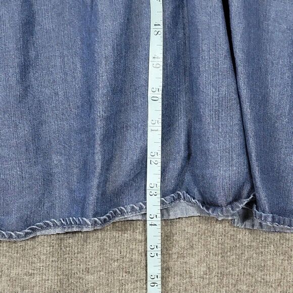 Natural Life Patti Side Slit Maxi Dress Women XXL Blue Chambray Boho Cottagecore - Picture 4 of 11